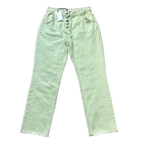 TED BAKER Mint Light Green Zahhra Denim Jeans Button Fly 30 High Rise Straight - Picture 7 of 7